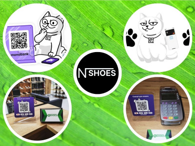 Крутий еквайринг по QR-коду від кота MONO у магазині взуття N-SHOES
