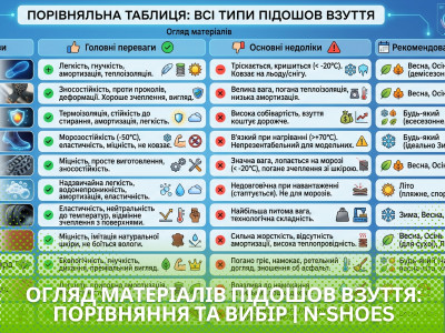 Всі типи підошов взуття: детальний огляд, характеристики та порівняння