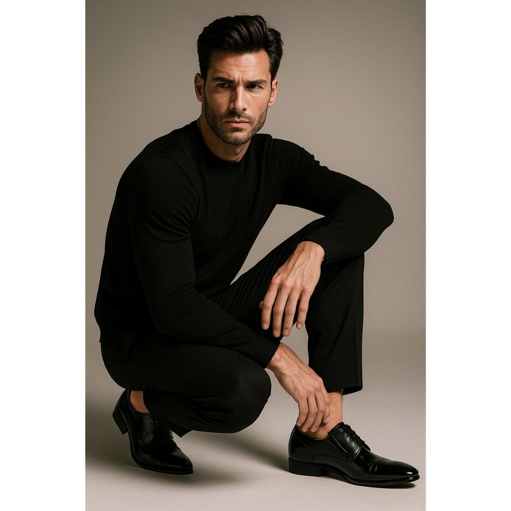 Shoes man's black Tapi (Poland) model 2571