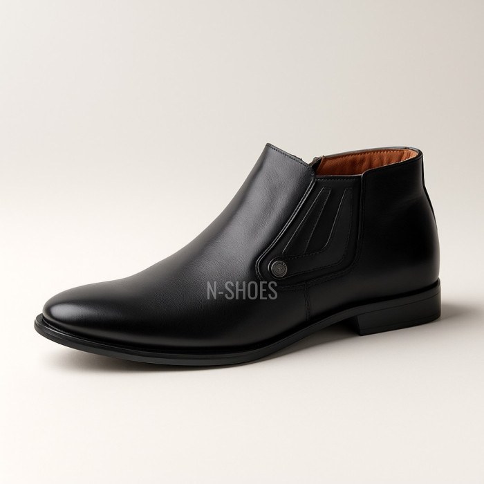 Men’s black winter boots Tapi Poland B-2163/-136-176-265 with zipper, genuine leather
