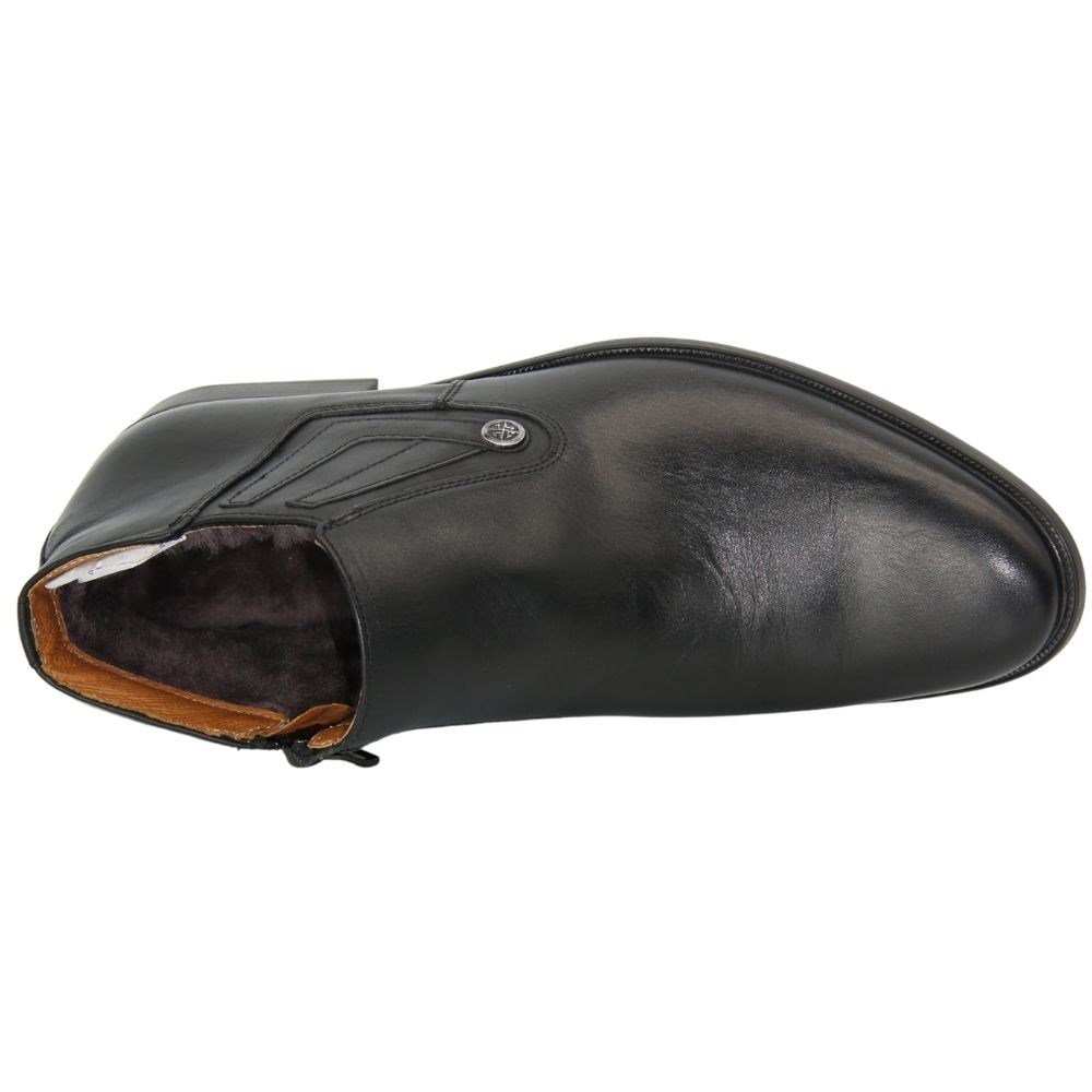 Men’s black winter boots Tapi Poland B-2163/-136-176-265 with zipper, genuine leather