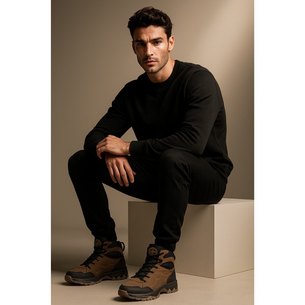 Мужские коричневые зимние ботинки Grunberg 148153-14-04 6084 из натуральной кожи и шерсти