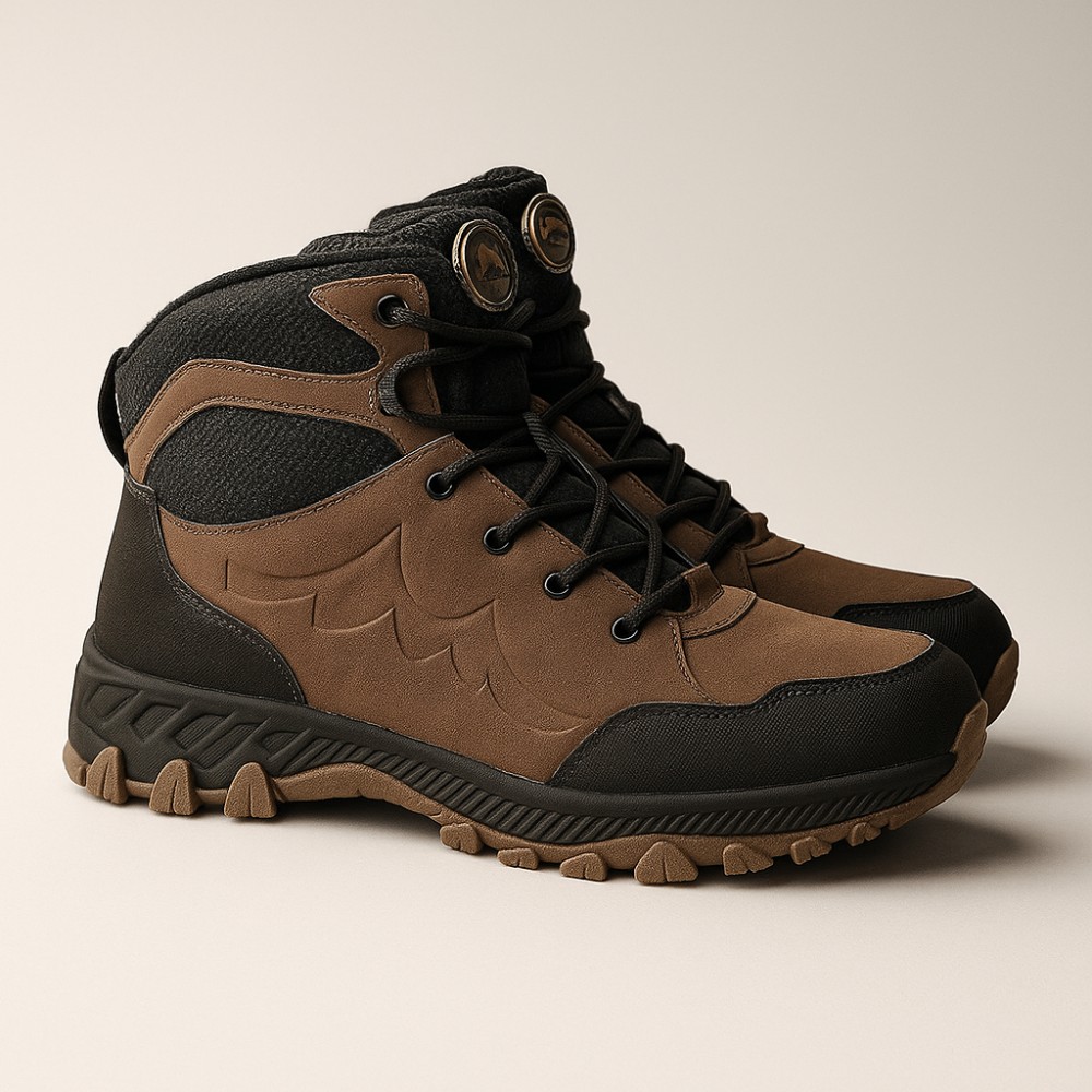 Мужские коричневые зимние ботинки Grunberg 148153-14-04 6084 из натуральной кожи и шерсти