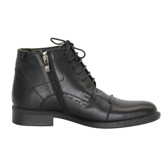 Men’s Covalli boots with laces та side zipper, genuine leather (mb-16-1-b)