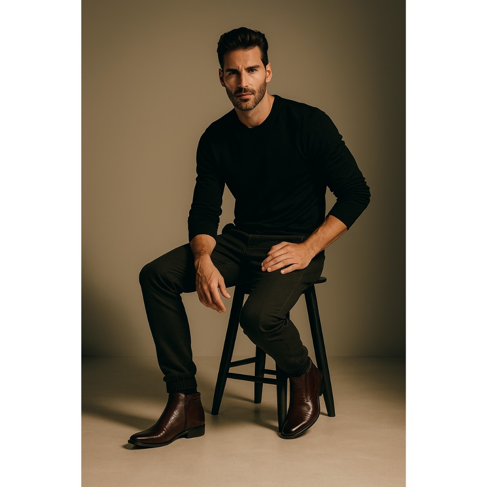 Мужские зимние ботинки из натуральной кожи Tapi Польша A-2148/X-136-176-105/1