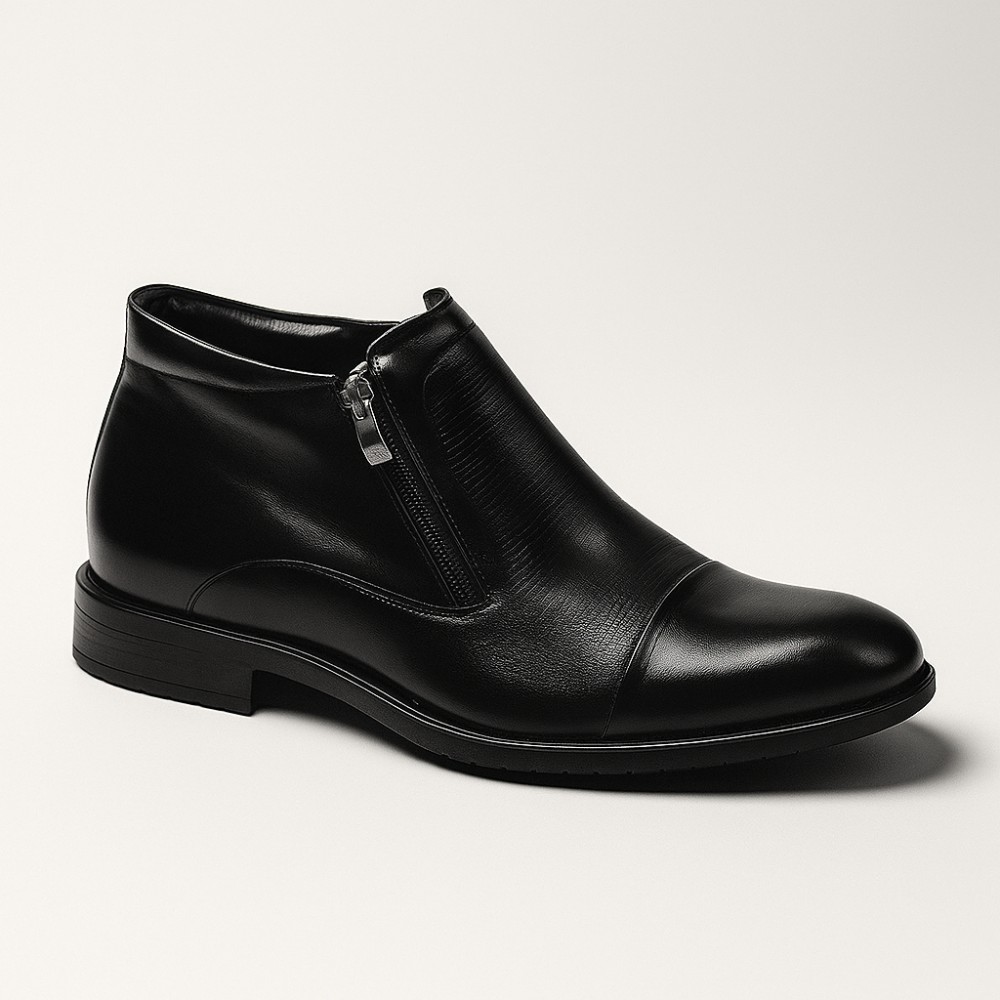 Men’s winter classic boots by Tapi with double buckles in black leather D-2275/P4-082-200-136