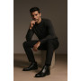 Men’s winter classic boots by Tapi with double buckles in black leather D-2275/P4-082-200-136