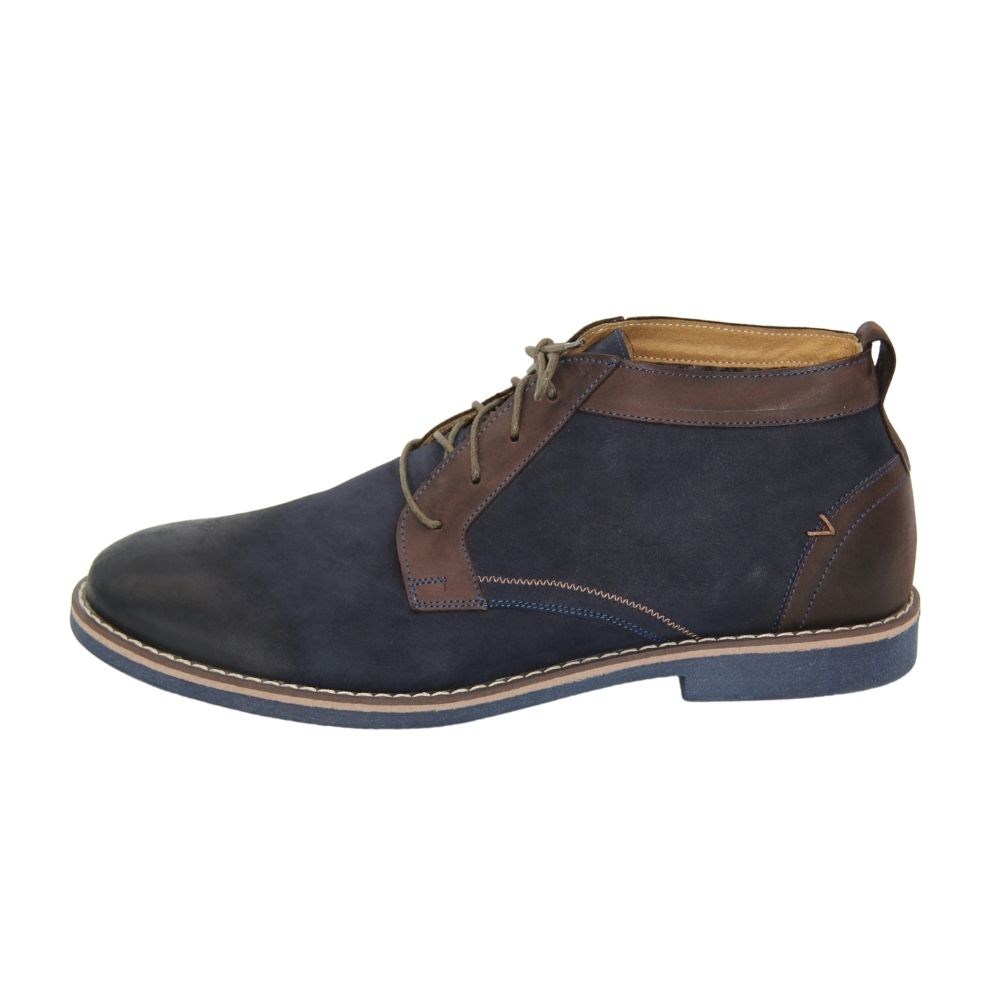 Blue men’s winter lace-up boots by Tapi in genuine nubuck model 3967