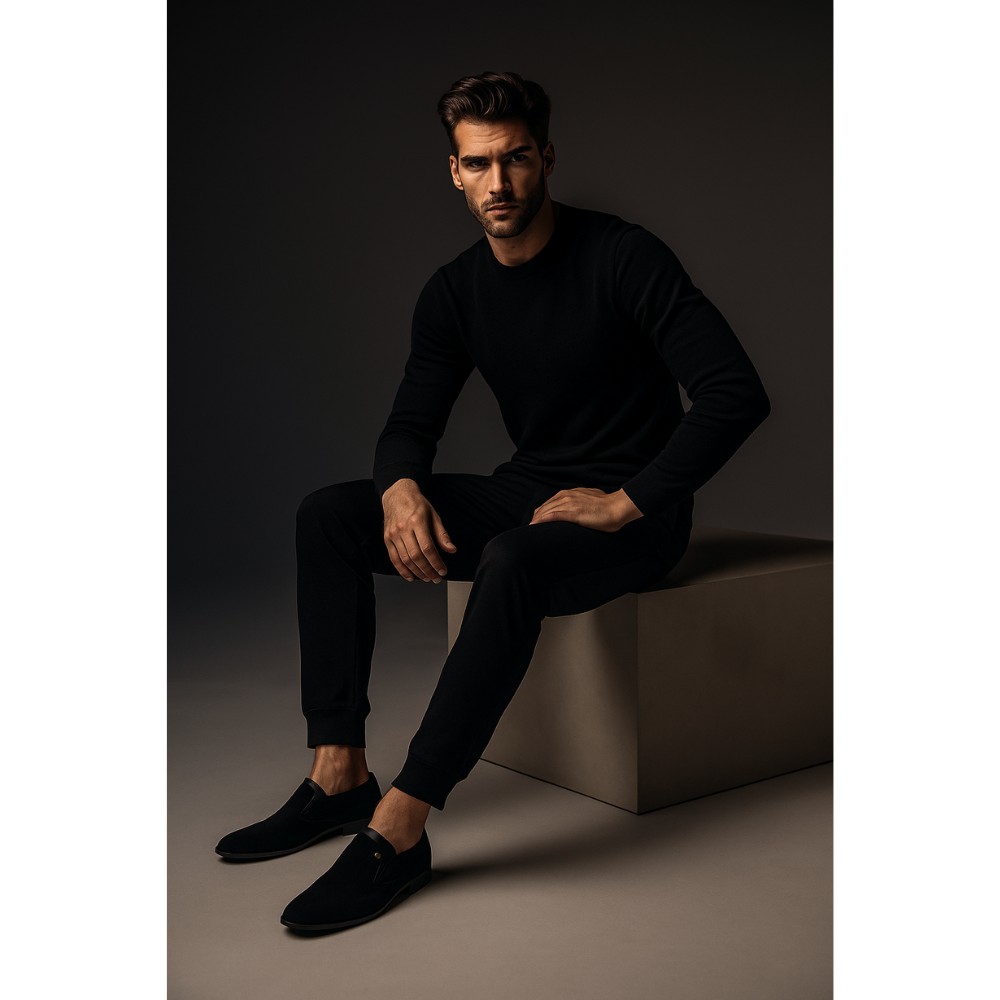 Shoes man's black Tapi Poland model 3990