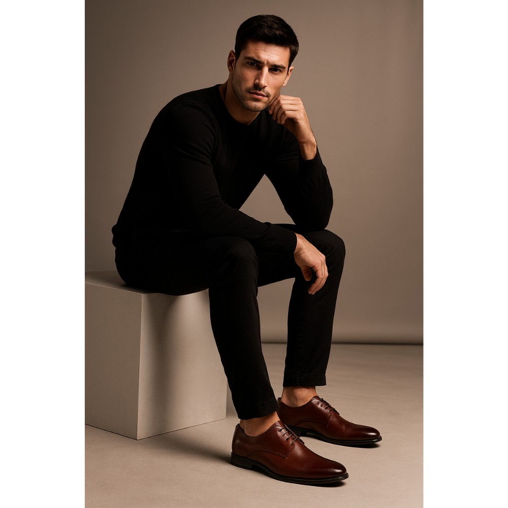 Туфли мужские коричневые Tapi (Польша) модель 4185