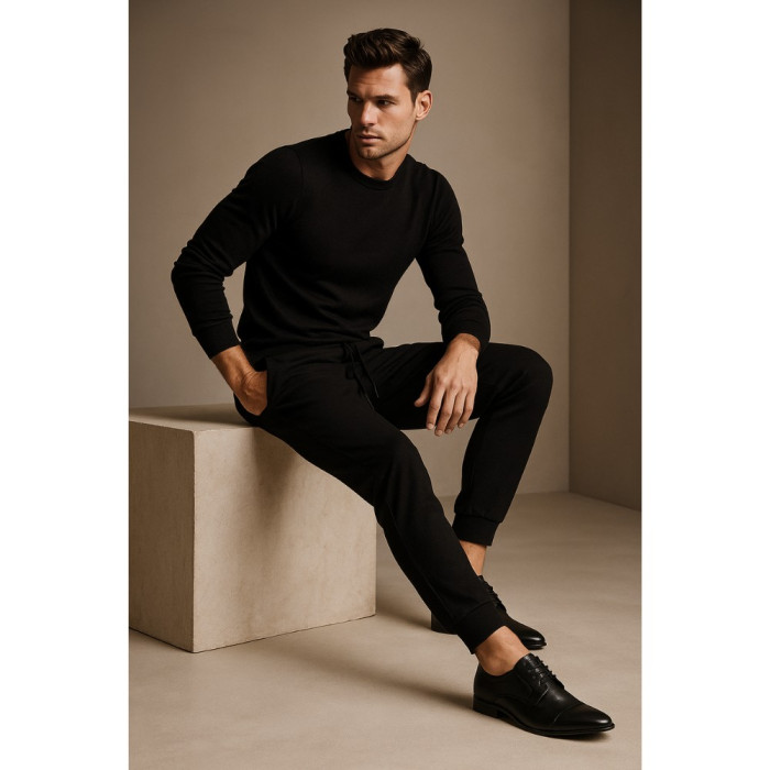Shoes man's black Tapi (Poland) model 4186
