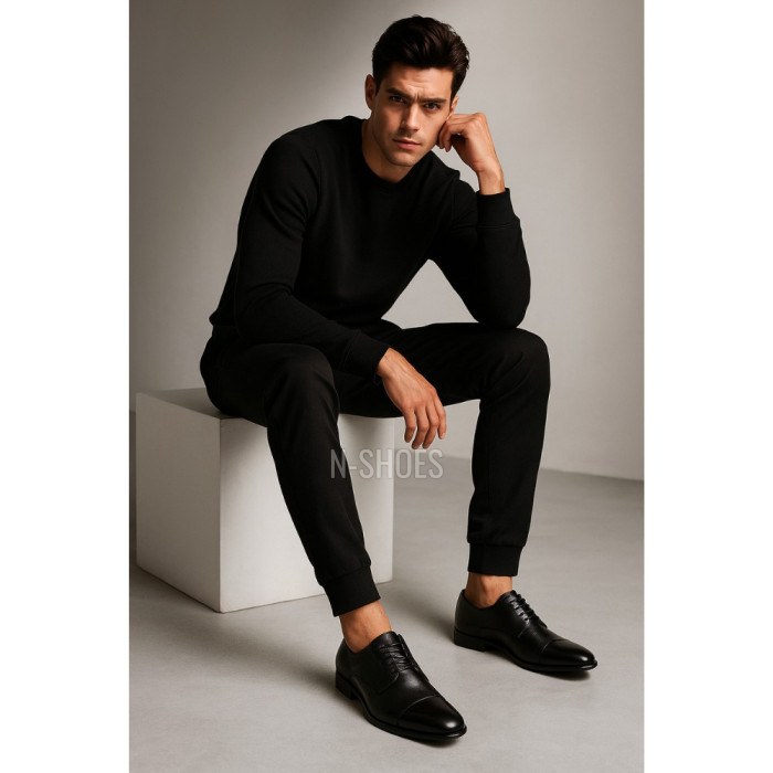 Shoes man's black Tapi (Poland) model 4186
