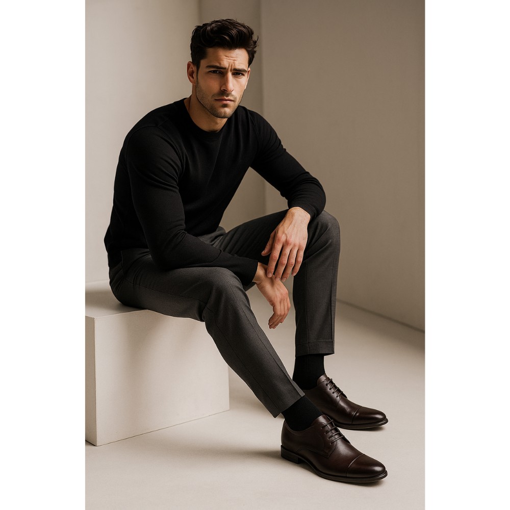 Shoes man's burgundy Tapi (Poland) model 4187