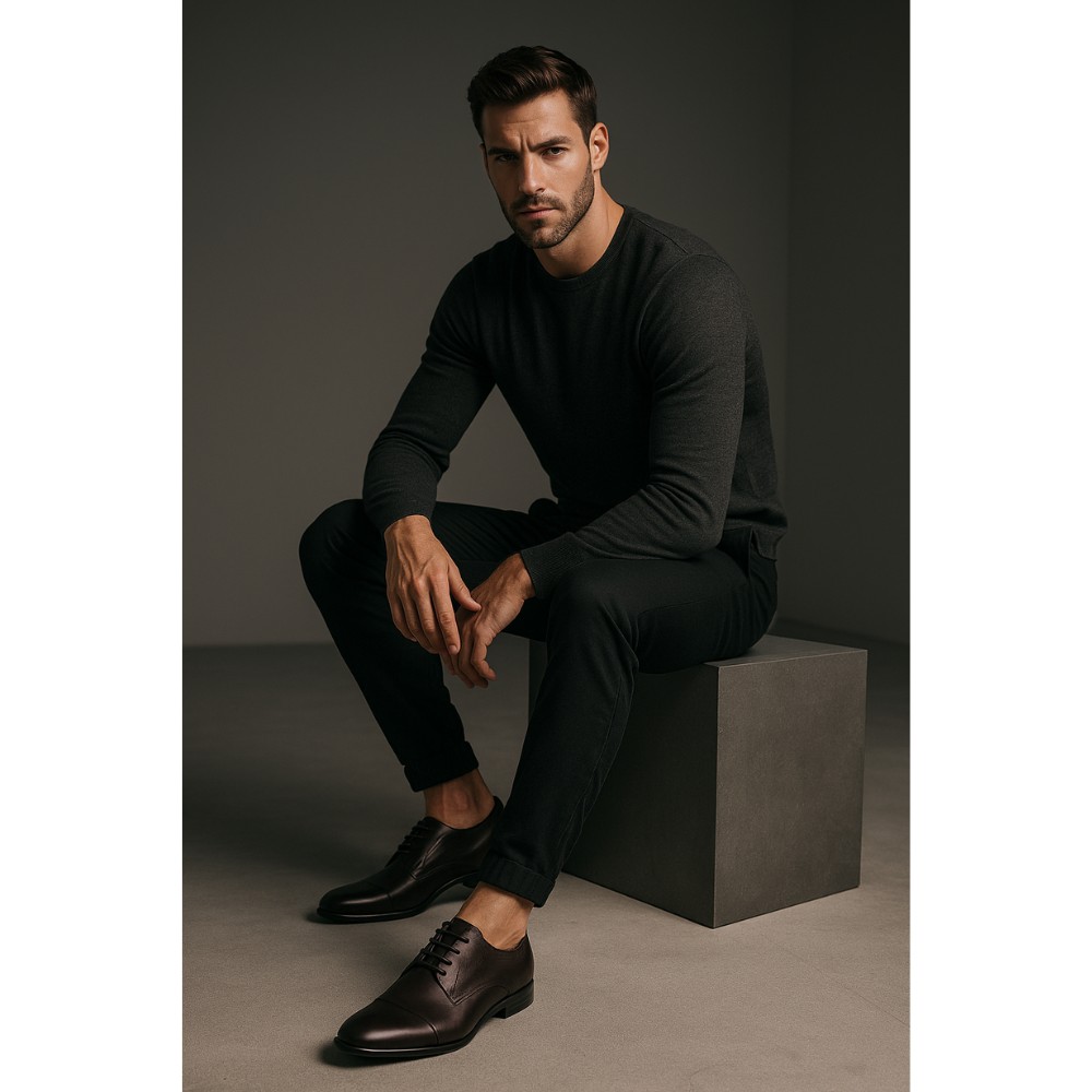 Shoes man's burgundy Tapi (Poland) model 4187