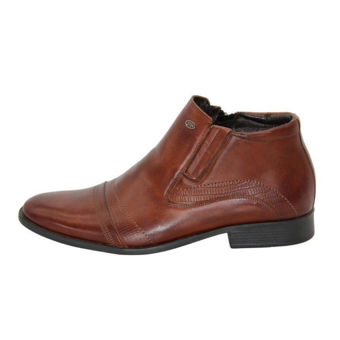 Men’s winter leather boots by Tapi B-2149/Z-136-176-105/1 (Made in Poland) brown, side zipper