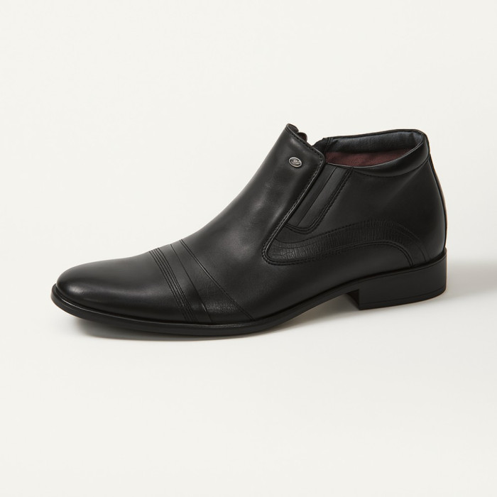 Men’s winter leather boots by Tapi K-2149/Z-136-176-381/1 black, with zipper