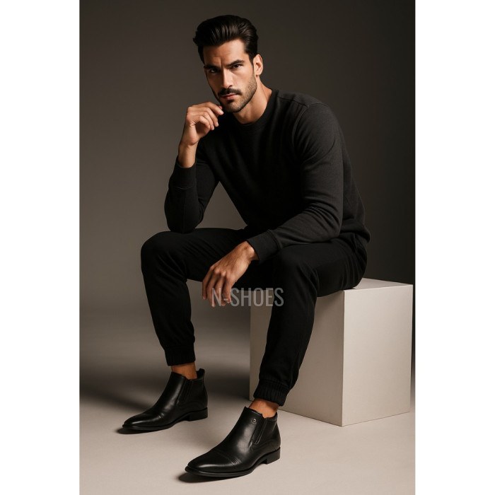 Men’s winter leather boots by Tapi K-2149/Z-136-176-381/1 black, with zipper