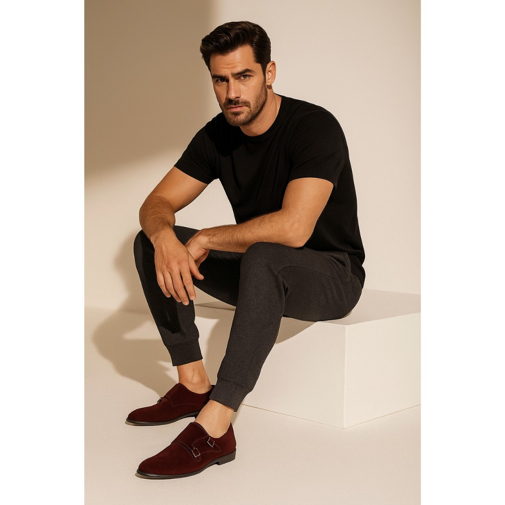 Shoes man's burgundy Tapi (Poland) art model 4224