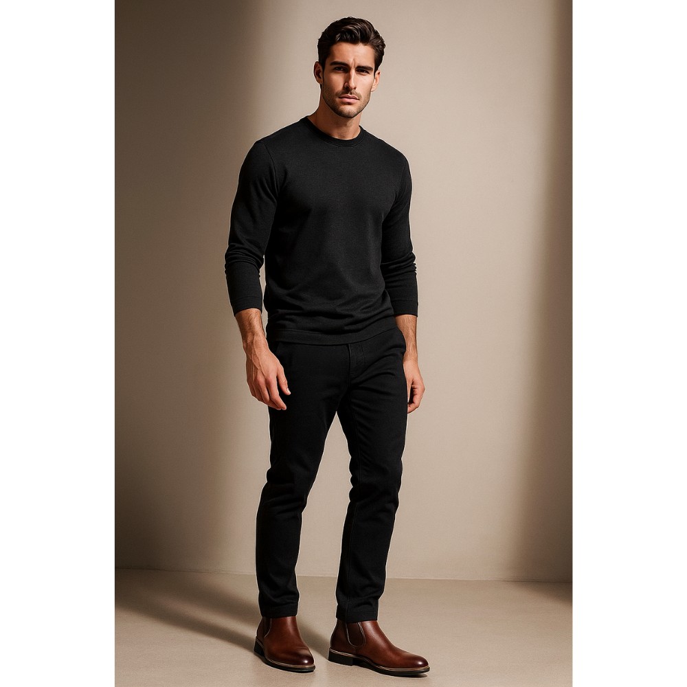 Men’s brown winter leather boots Tapi A-2296/P4-082-3324-105/1 with side zipper 