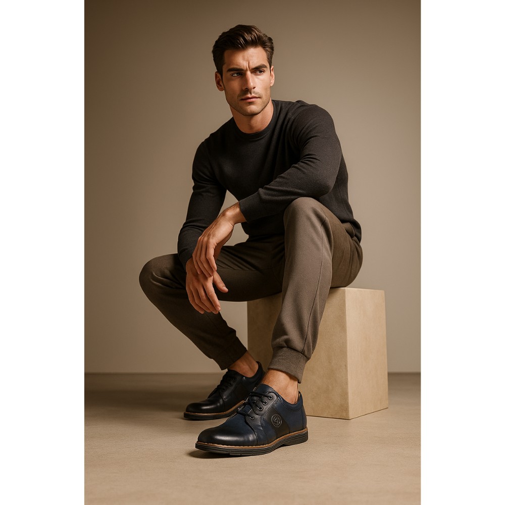 Туфли мужские синие Lesta (Польша) модель 4337