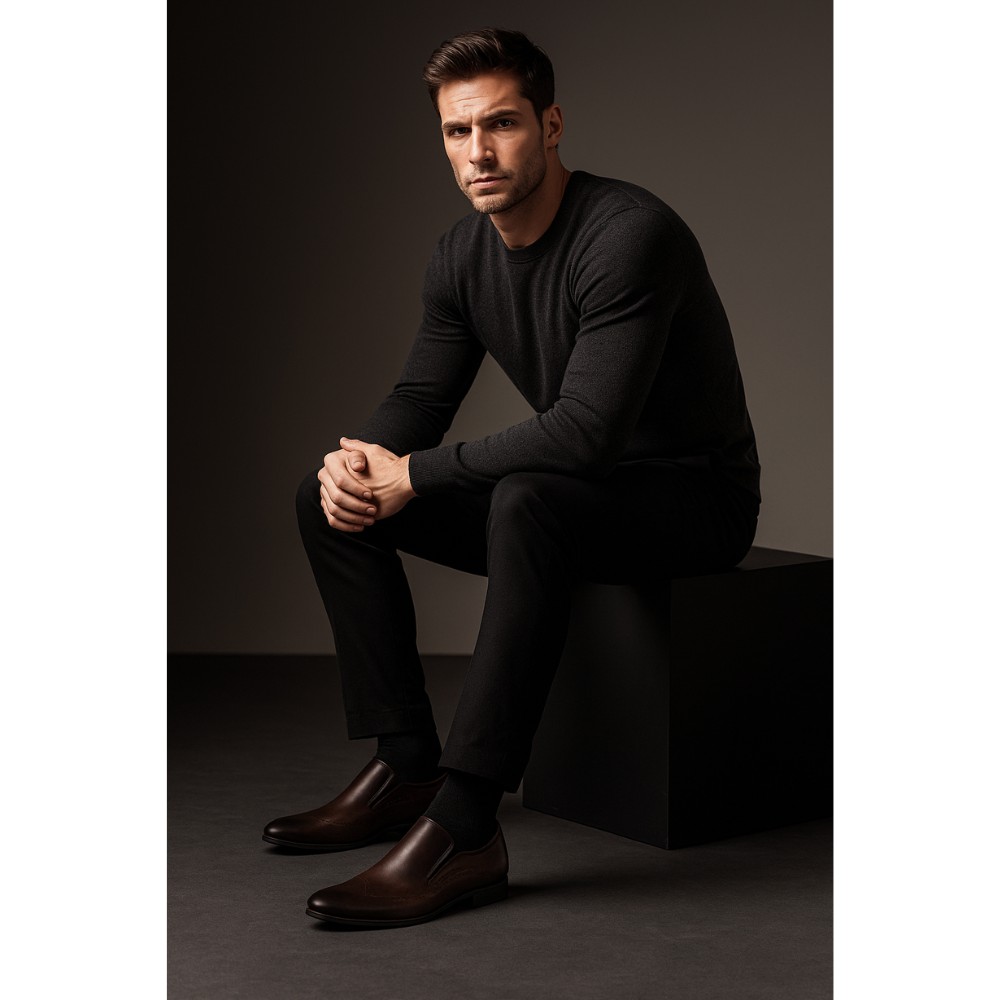 Shoes man's brown Tapi (Poland) model 4574