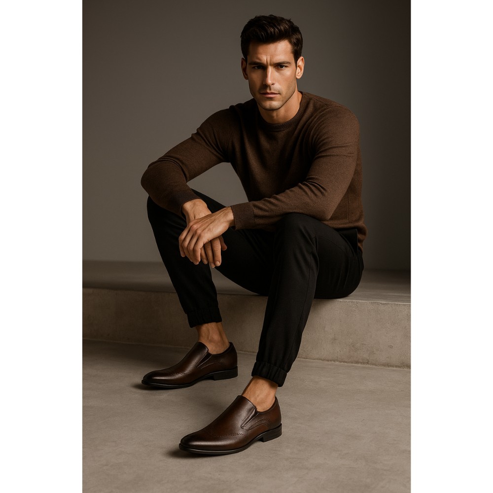 Shoes man's brown Tapi (Poland) model 4574