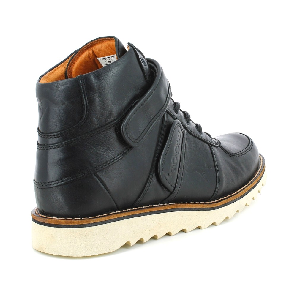 Kangaroos 47027050041-blk — men’s mid-season leather boots with laces and hook-and-loop