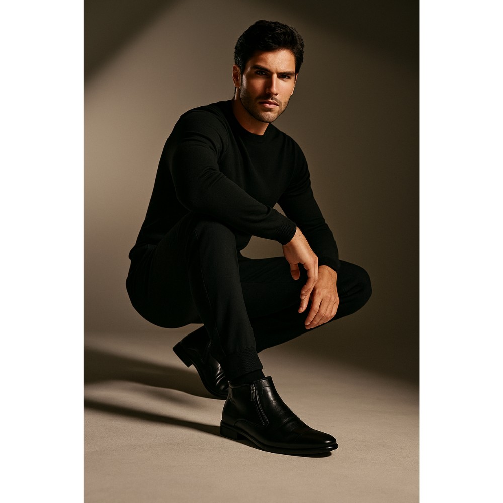 Men’s leather winter boots Tapi AA-2274/P13-136-200-524 with dual closures