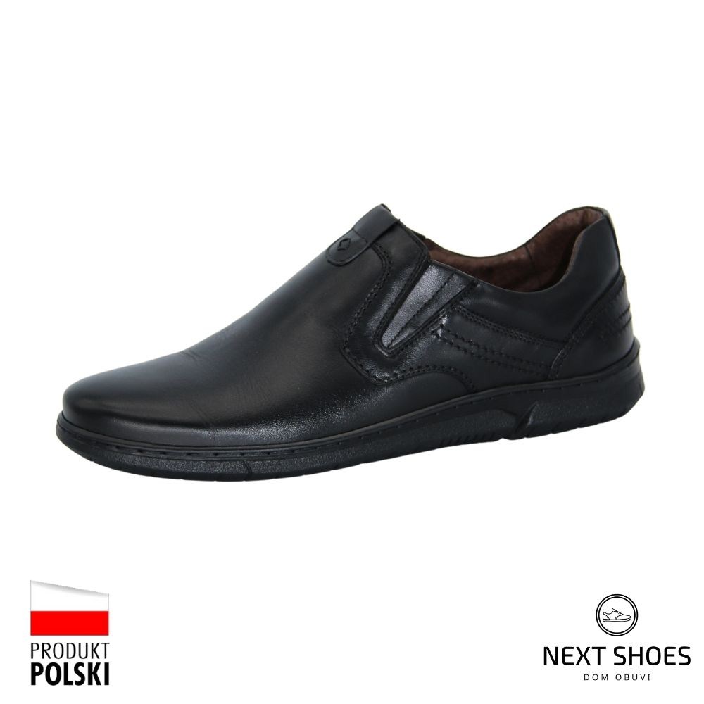 Shoes man's black PAN (Poland) model 4644