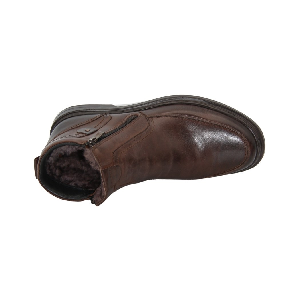 Giorgio Minardi 1348 — коричневые зимние ботинки на двух молниях