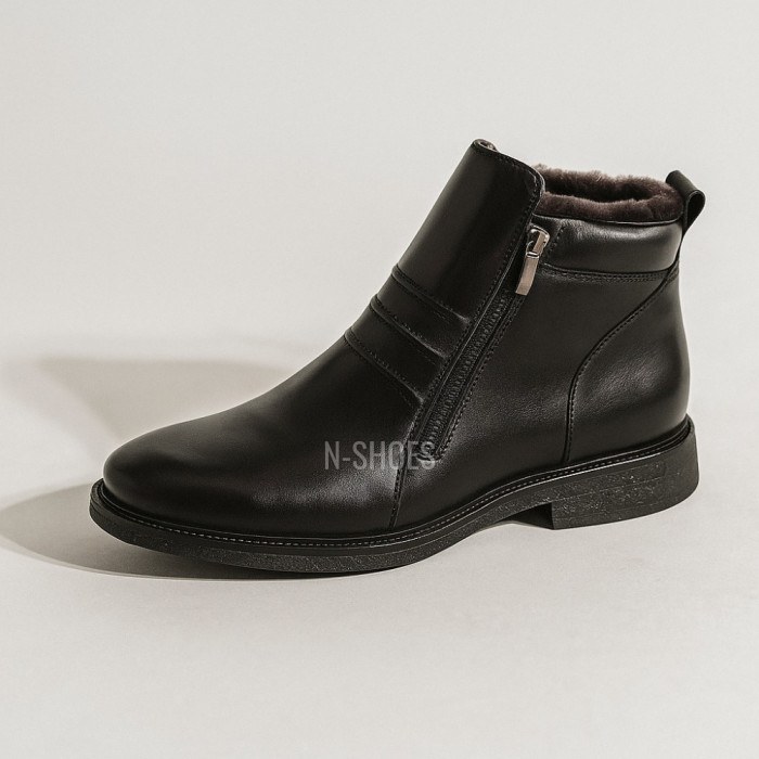 Men’s leather boots with double zips PAN 222 86-091013 1219