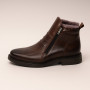 Men’s brown winter boots PAN 1219 with two zippers