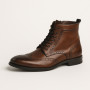 Pilpol 6037-m250 men’s winter leather boots with laces and zipper