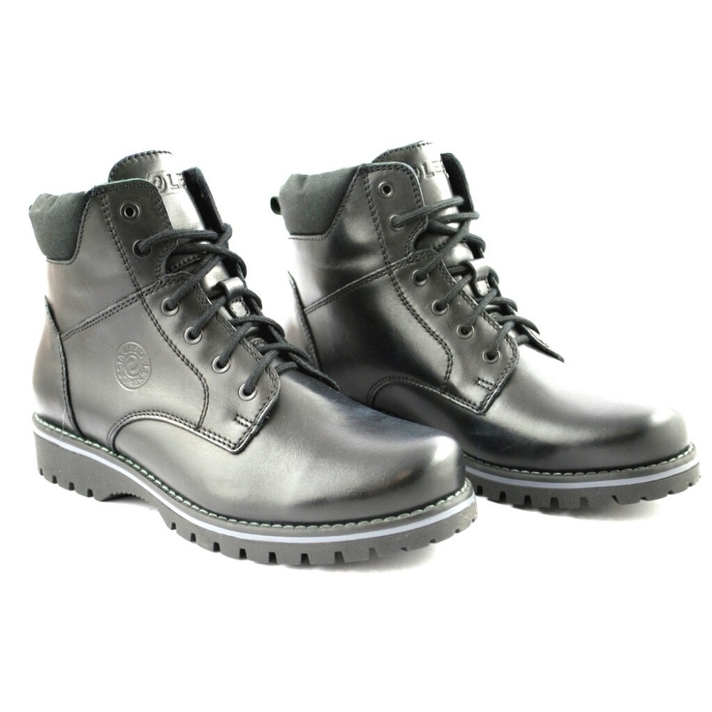 Чоловічі чорні зимові черевики LESTA Польща, 212-6519-7-1058 натуральна шкіра