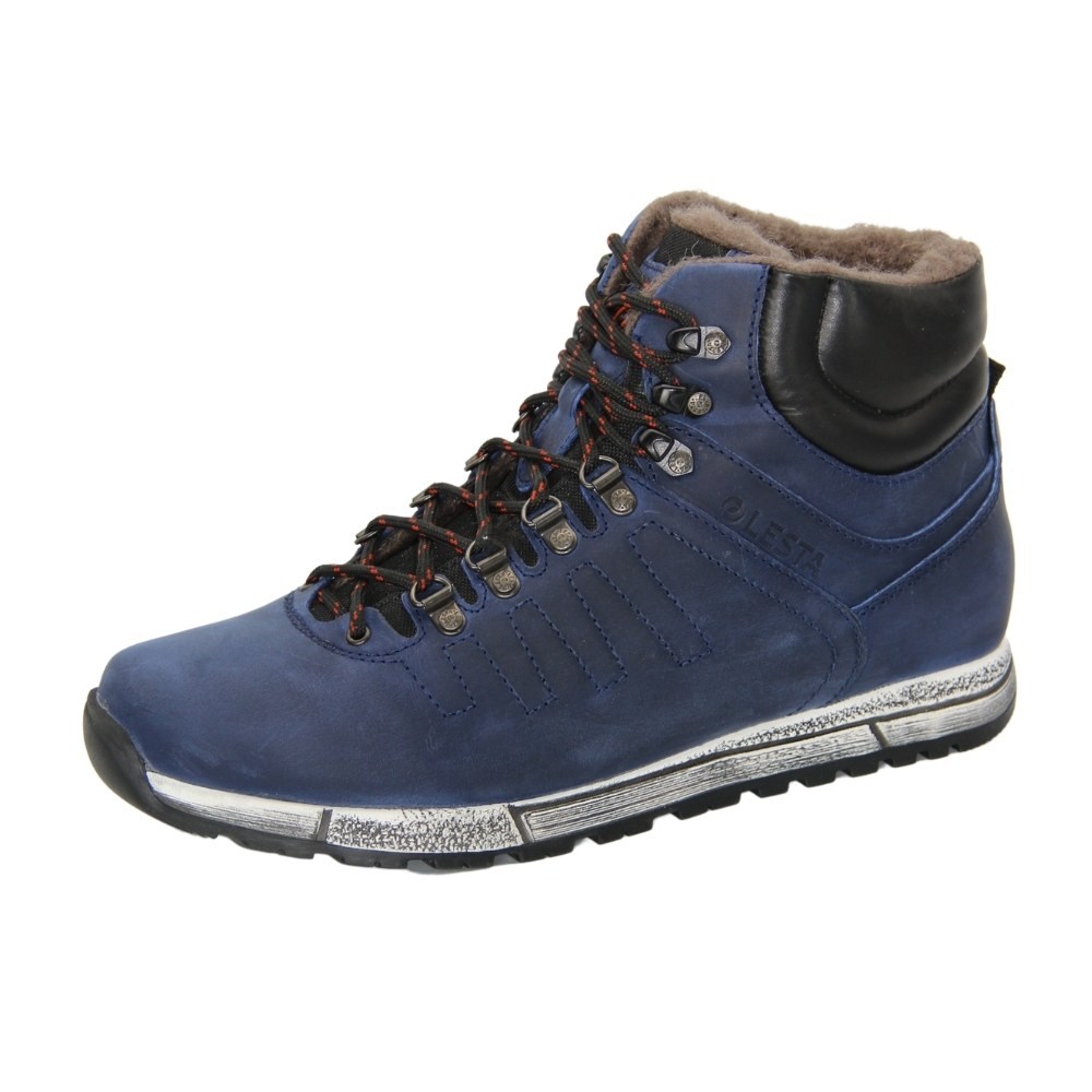Men's blue boots with lacing winter Lesta (Poland) model 4894