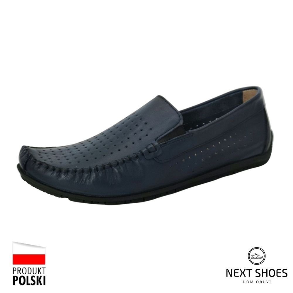 Moccasins man's blue Lesta (Poland) model 5019