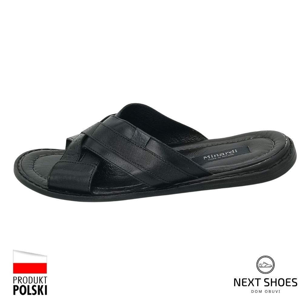 Чоловічі шльопанці чорні Giorgio Minardi (Польща) модель 5023