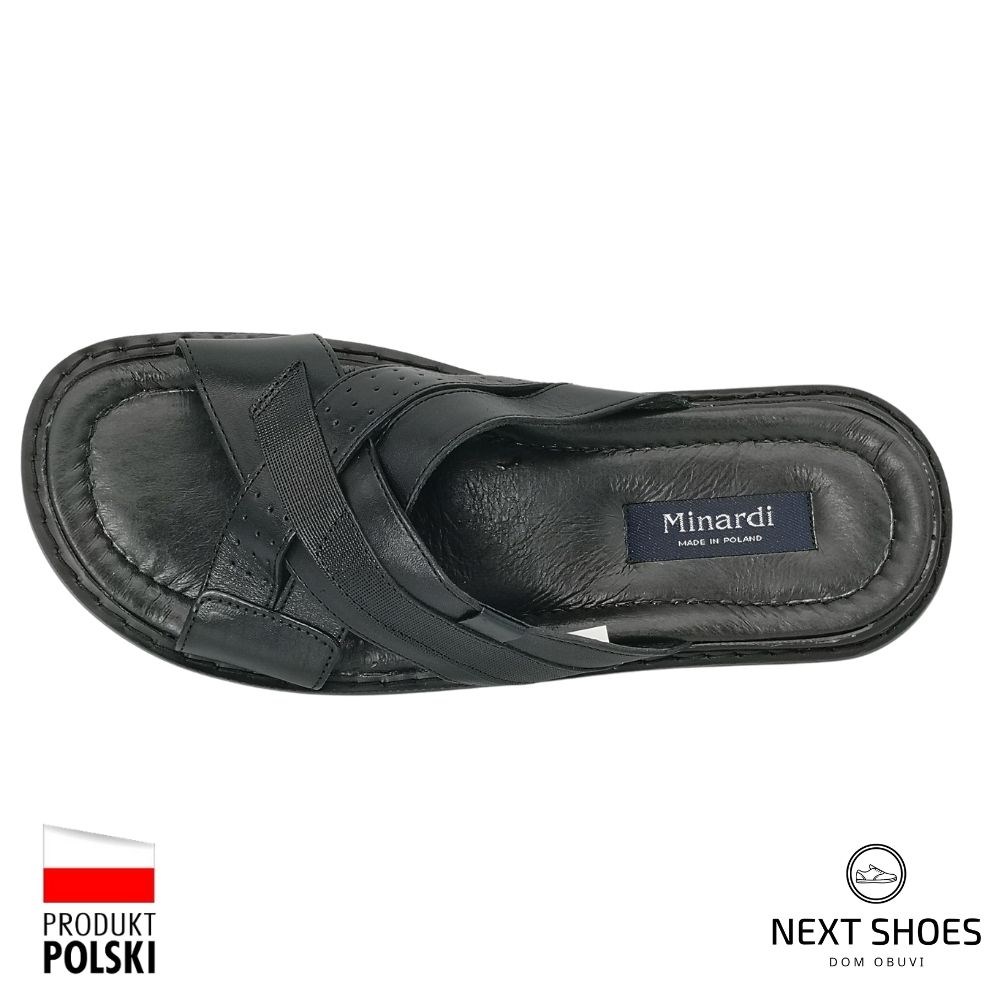 Чоловічі шльопанці чорні Giorgio Minardi (Польща) модель 5023