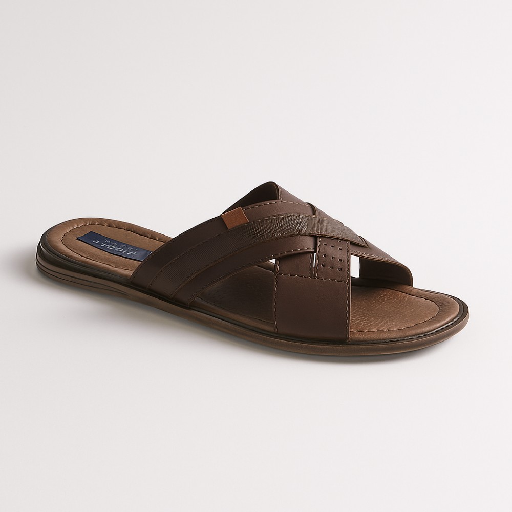 Чоловічі шльопанці коричневі Giorgio Minardi (Польща) модель 5024