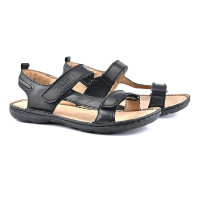 Sandals man's black Lesta Poland 122-1169-1-10E1 pull-up czarny 5032