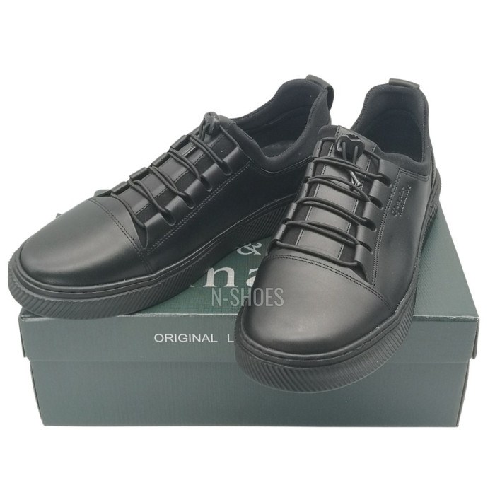 Men’s black mid-season sneakers Giorgio Minardi 373SpCz 5065 in genuine leather