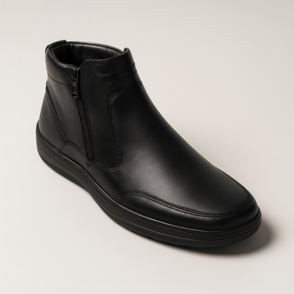 Мужские черные зимние ботинки Giorgio Minardi 1414 5066 из натуральной кожи