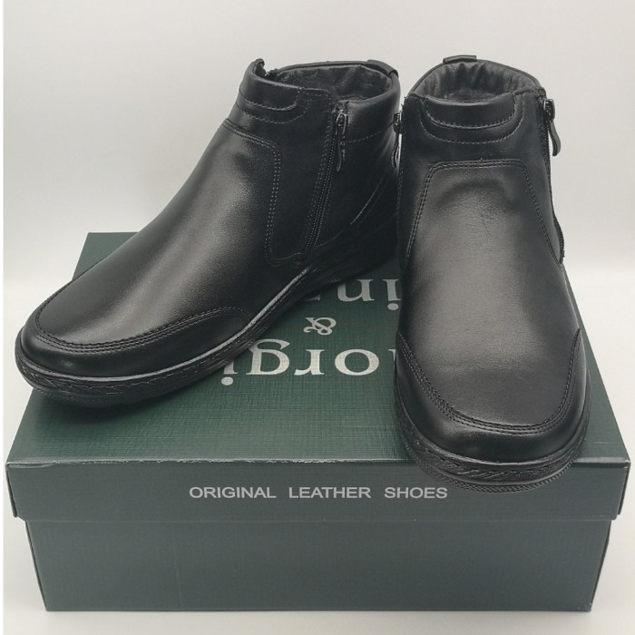 Men’s black winter boots Giorgio Minardi 1414 5066 made of genuine leather