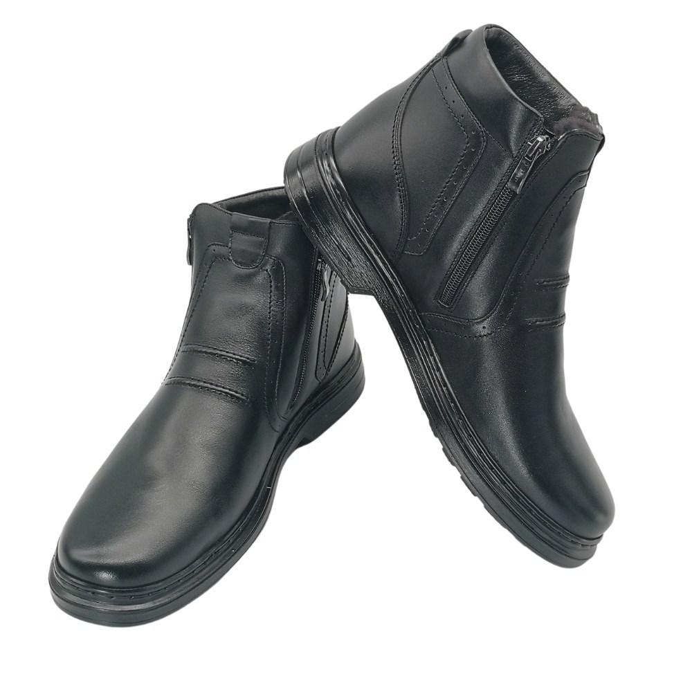 Чоловічі чорні черевики зимові Giorgio Minardi by Pan (Польща) модель 5067