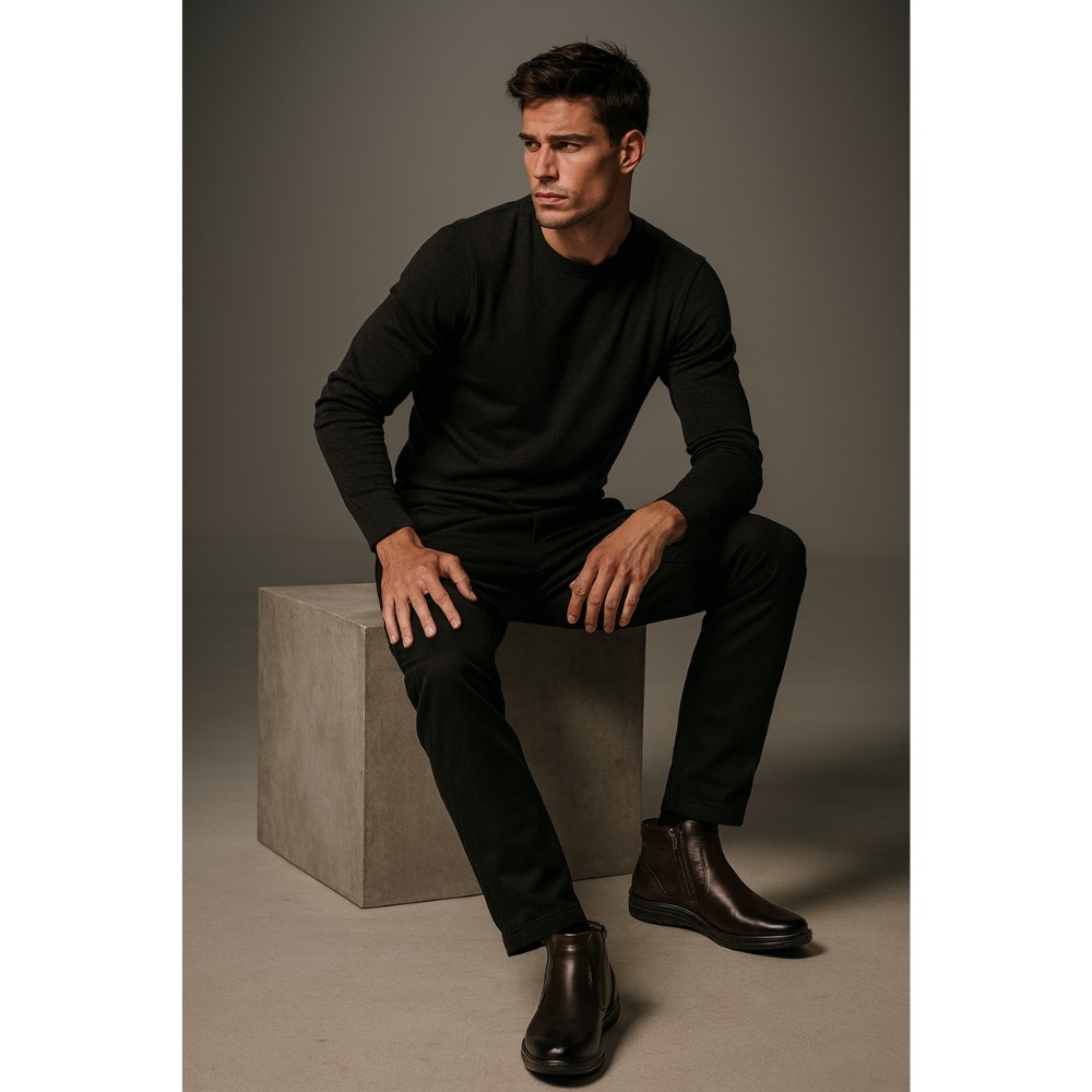 Men’s Winter Boots Giorgio Minardi 1415 5068 Made of Genuine Leather and Wool