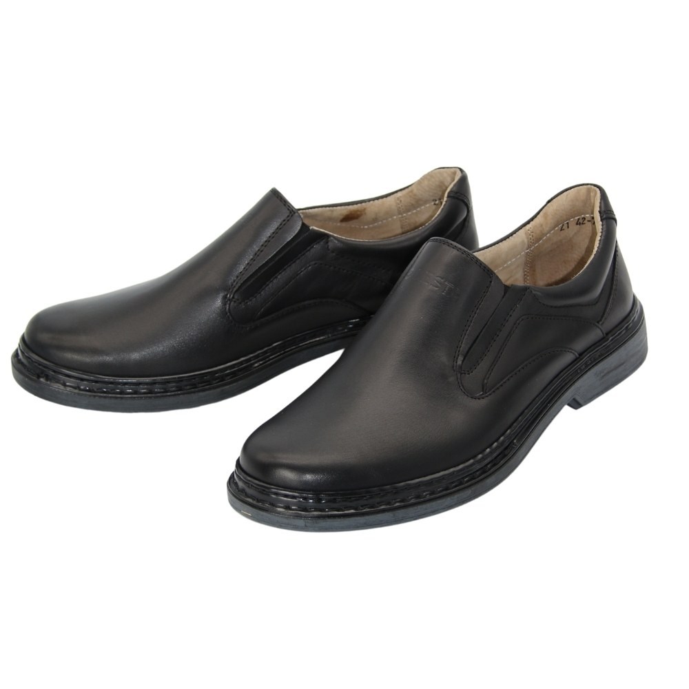 Мужские черные туфли Lesta (Польша) модель 5075