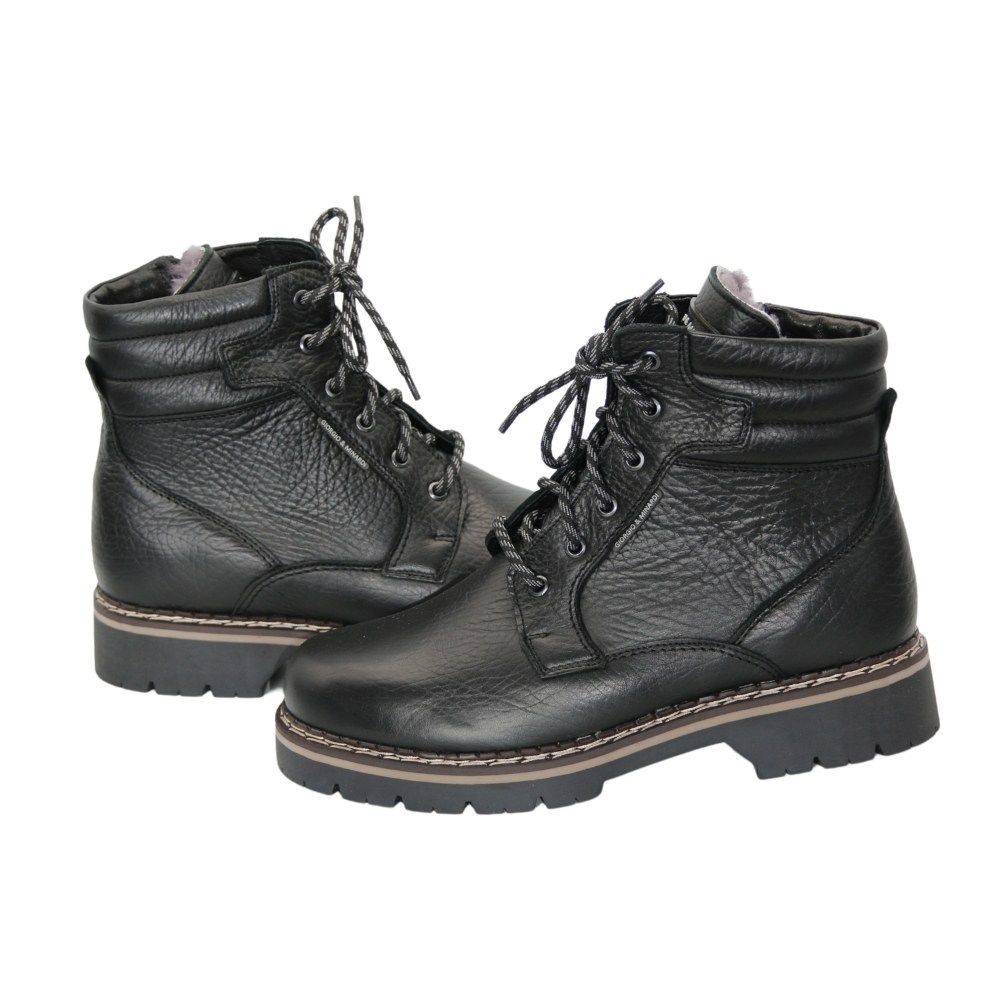 Мужские черные ботинки зимние Giorgio Minardi by Pan (Польша) модель 5116