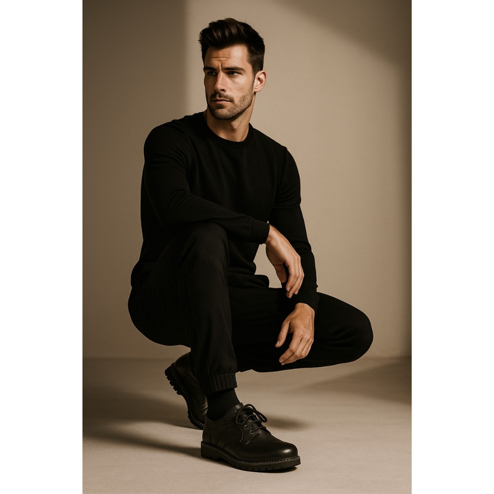 Мужские черные туфли Lesta (Польша) модель 5154