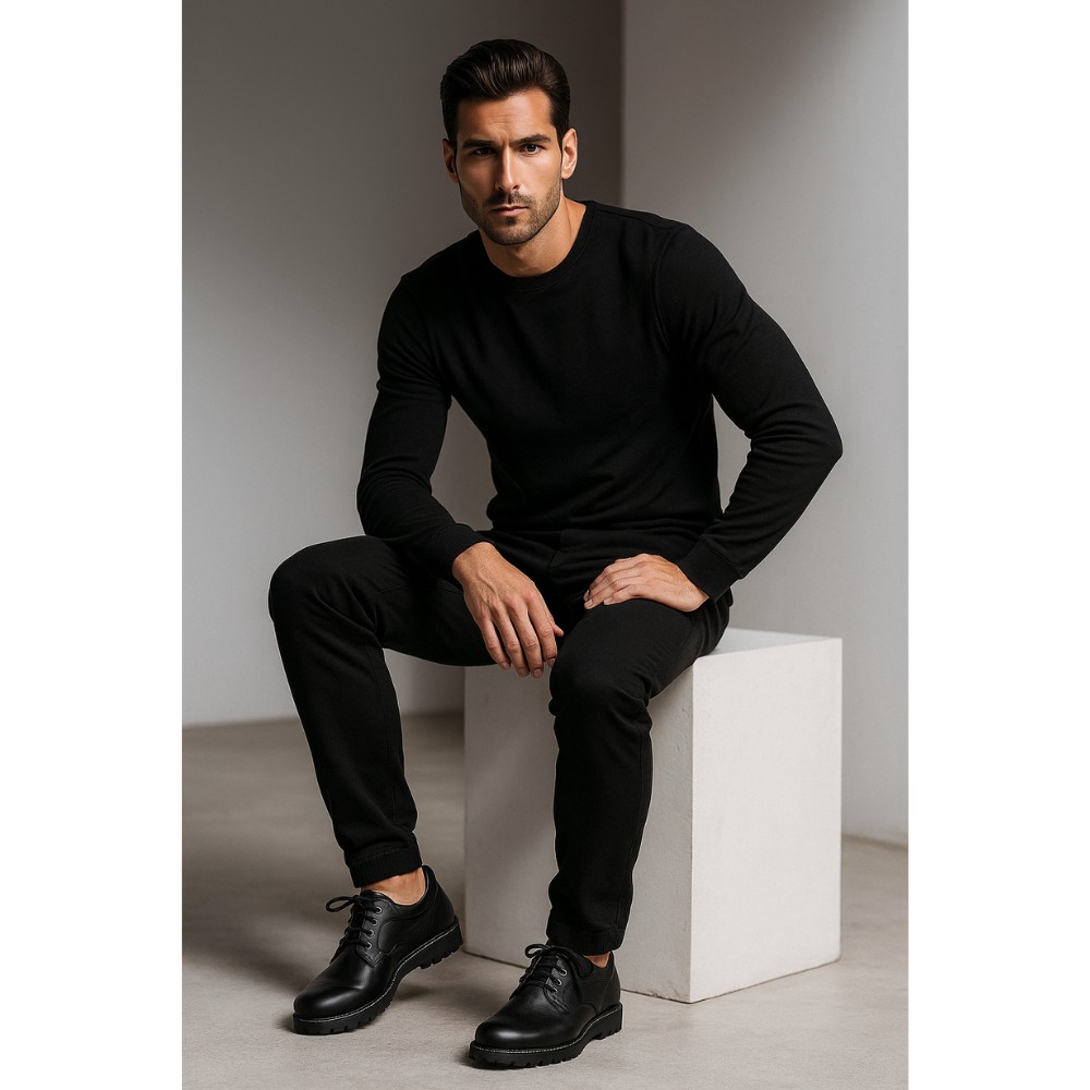 Мужские черные туфли Lesta (Польша) модель 5154