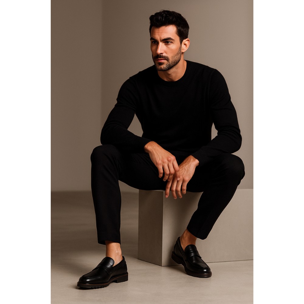 Мужские черные туфли Tapi (Польша) модель 5183